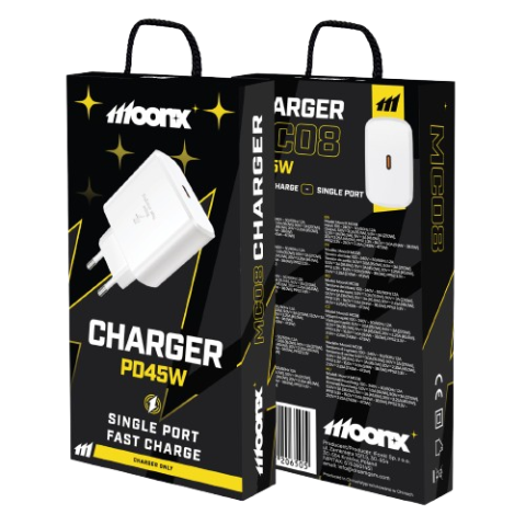 Moonx Snabb Laddare 45W / Vit