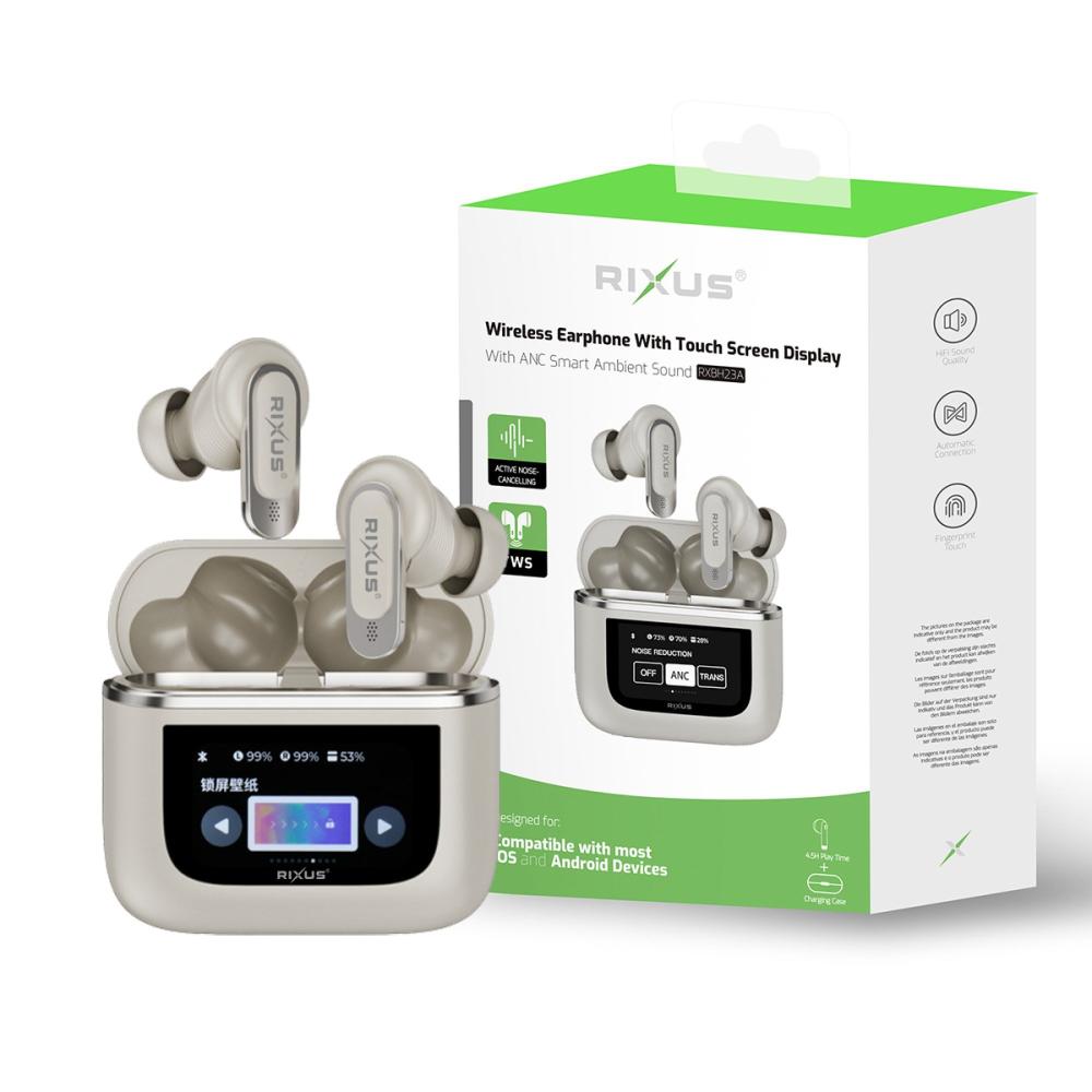 Rixus Wireless Travel Pro hörlurar med pekskärm - guld