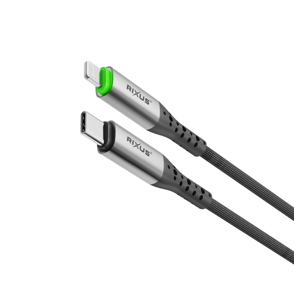 Automatisk frånkoppling USB-C till Lightning kabel - Svart