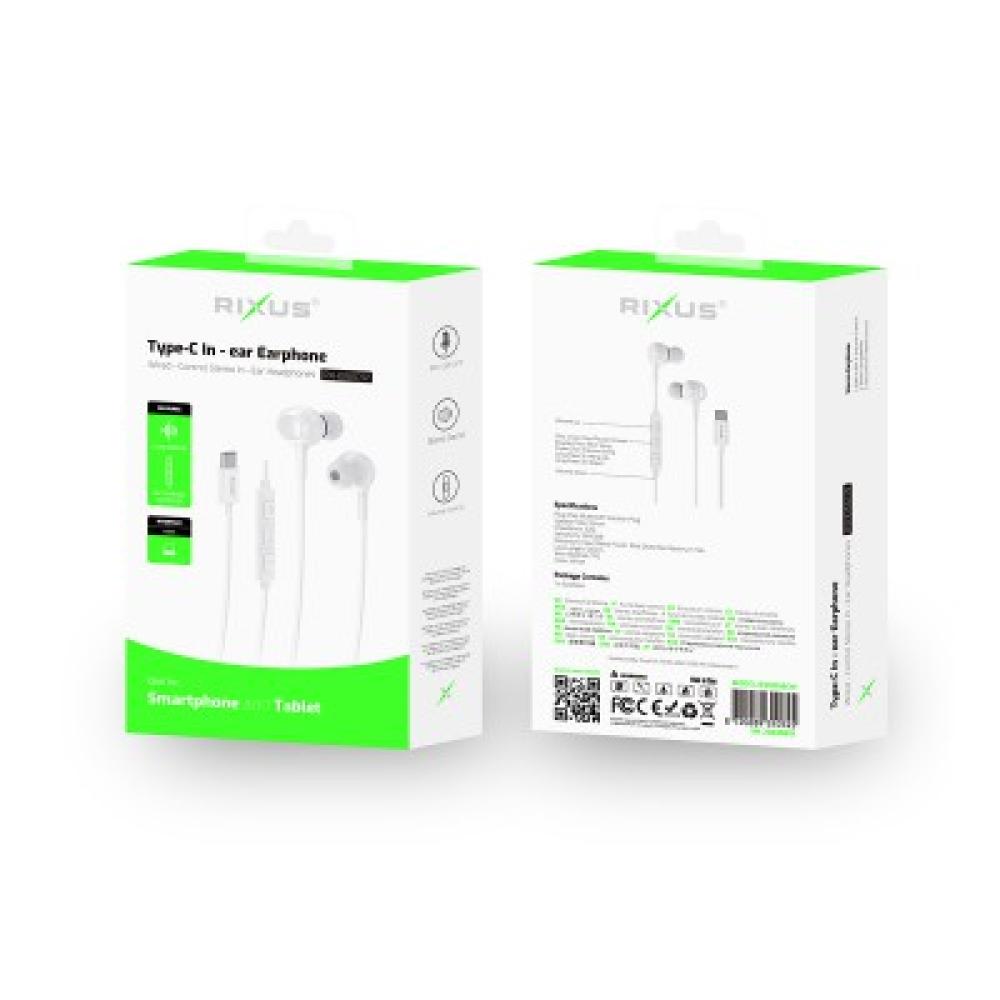 USB C Hörlurar med kabel med mikrofon