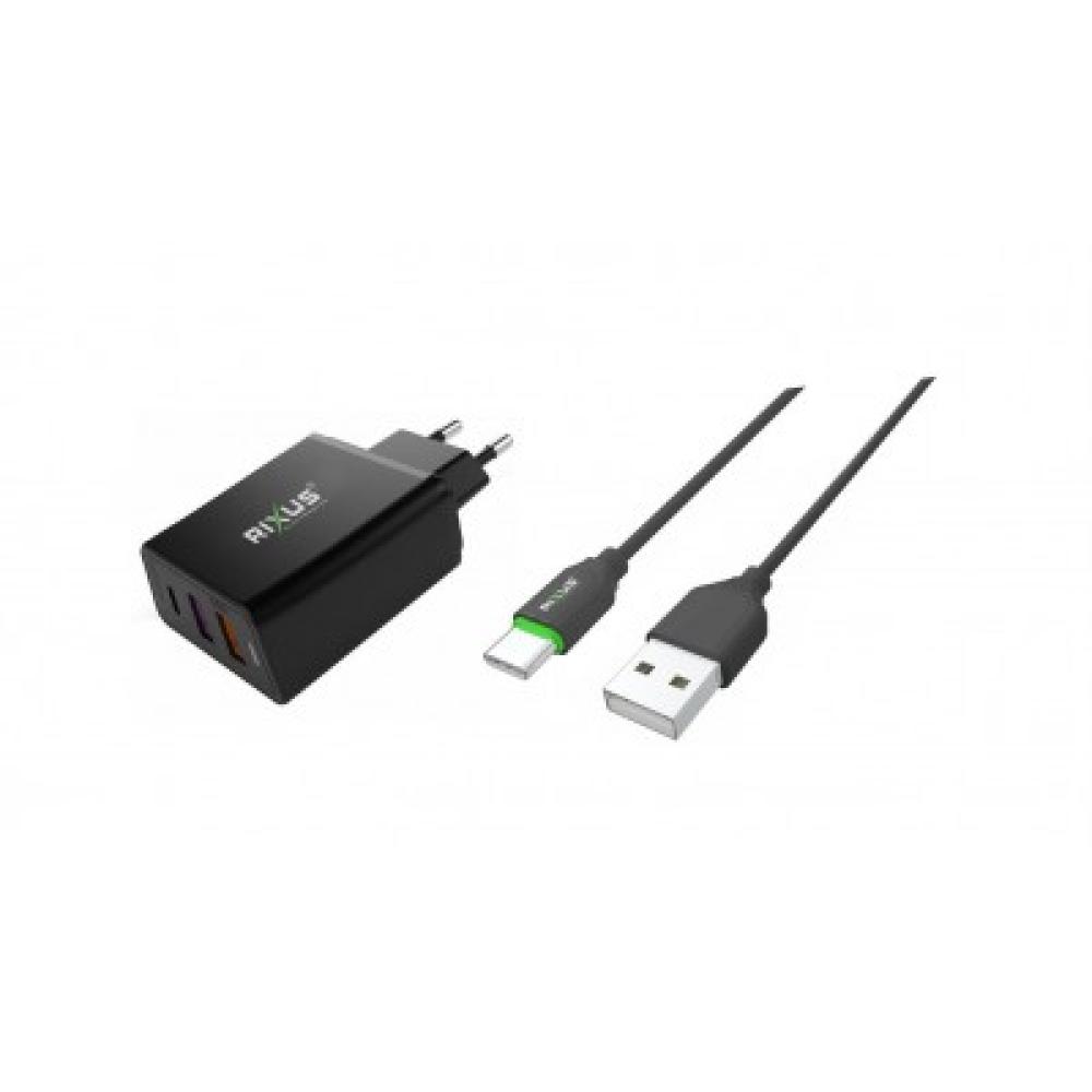 5.4A AC-adapter med 2 USB-portar & PD-kortplatser