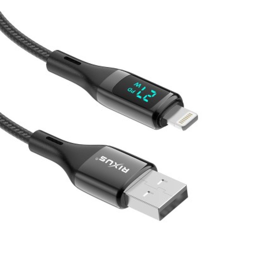 USB till Lightning-kabel med LED-skärm/ Svart