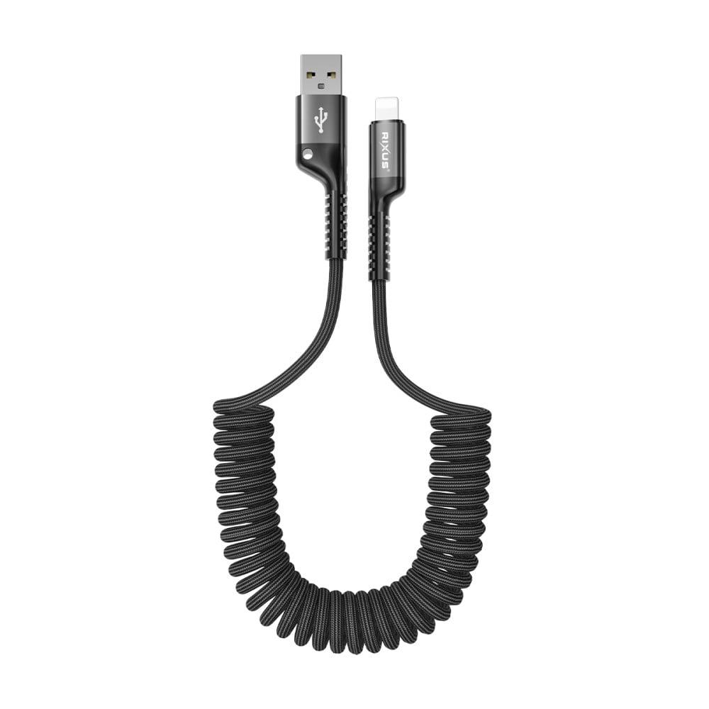 Indragbar fjäderkabel USB-A till Lightning