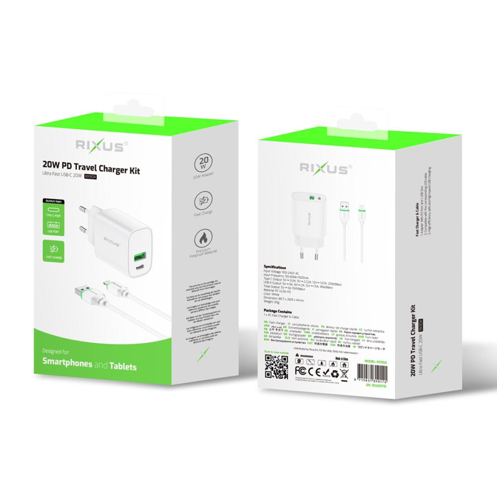 Snabbladdning med kabel USB Till Lightning 20W