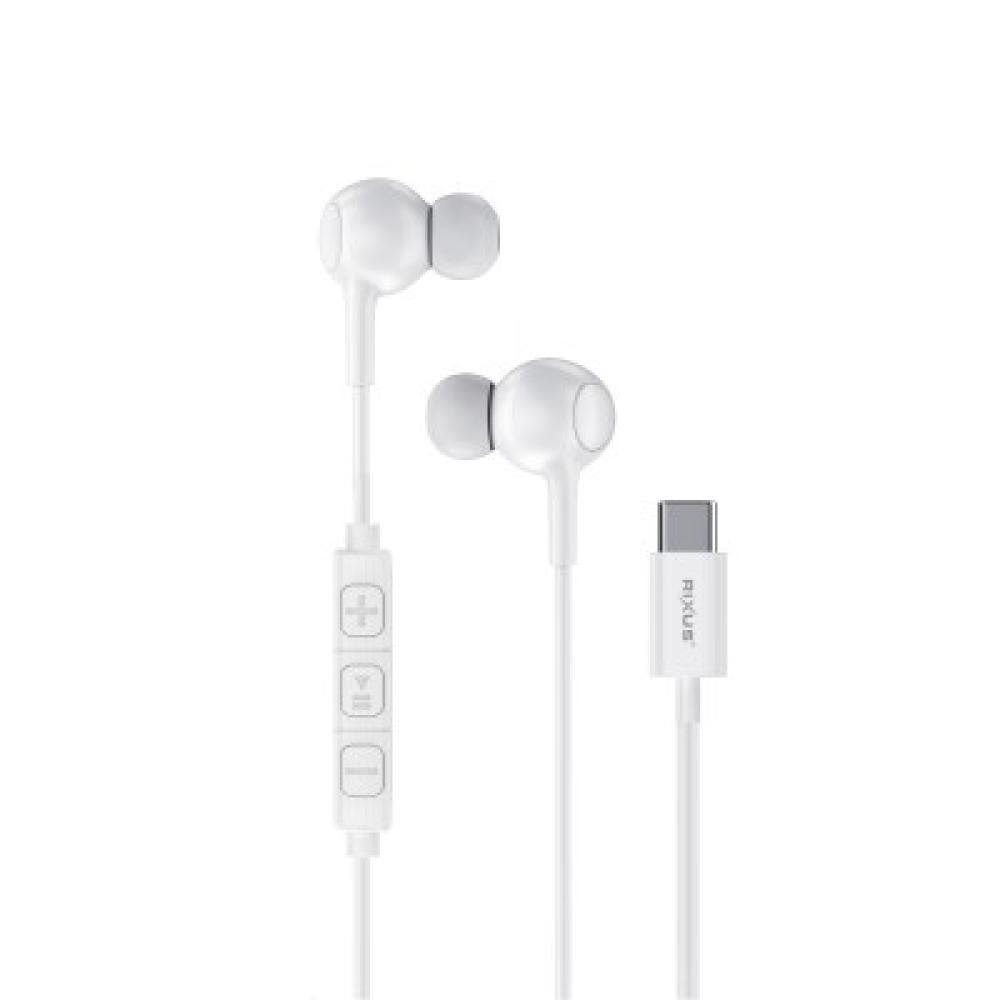 USB C Hörlurar med kabel med mikrofon