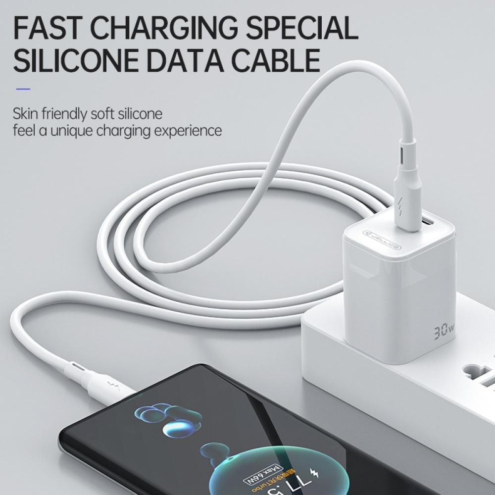 USB-C till USB-C Silikonkabel 60W (1 meter)