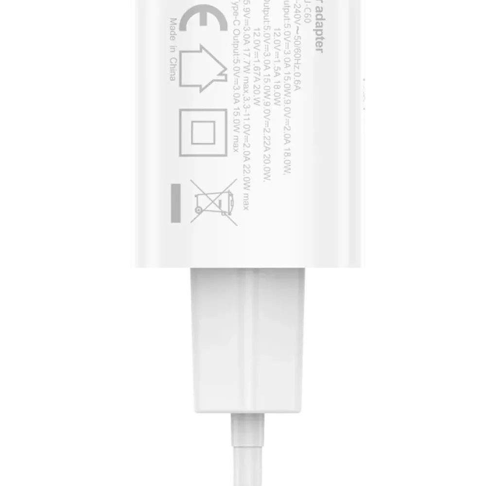 20W Snabbladdare (USB-C + USB-A)